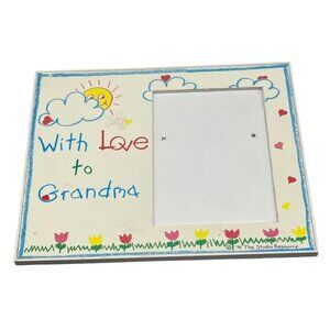 Ultraframe photo frame with love to grandma sun clouds flower plastic white READ